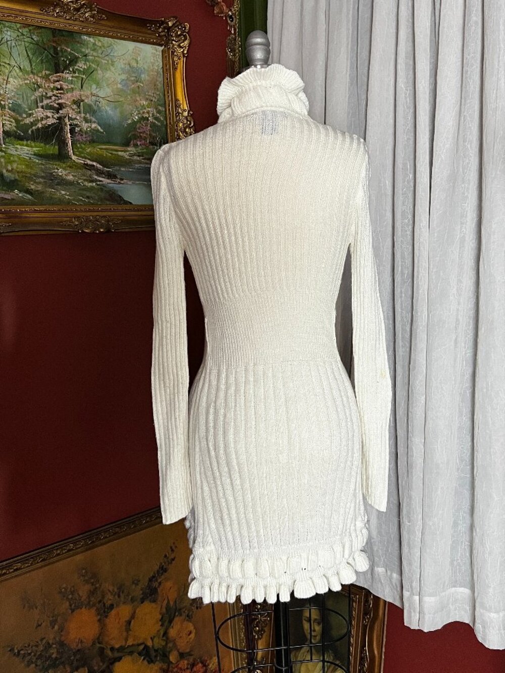 Ivory Ruffle Sweater Duster - Picture 3 of 13